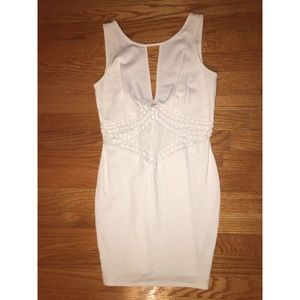 White Bodycon Dress with Crochet Detail